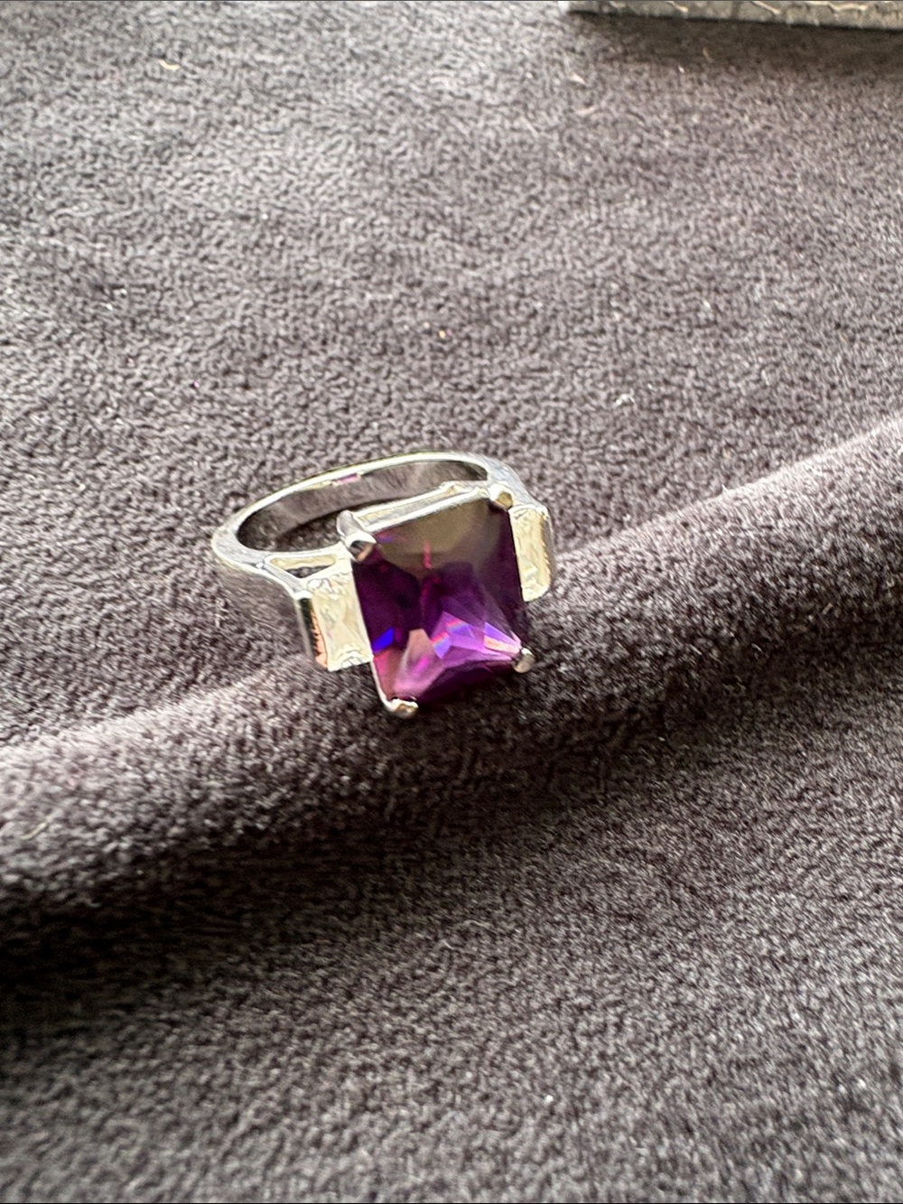 Sterling Silver Purple Gemstone Ring - Classic Women's Jewelry